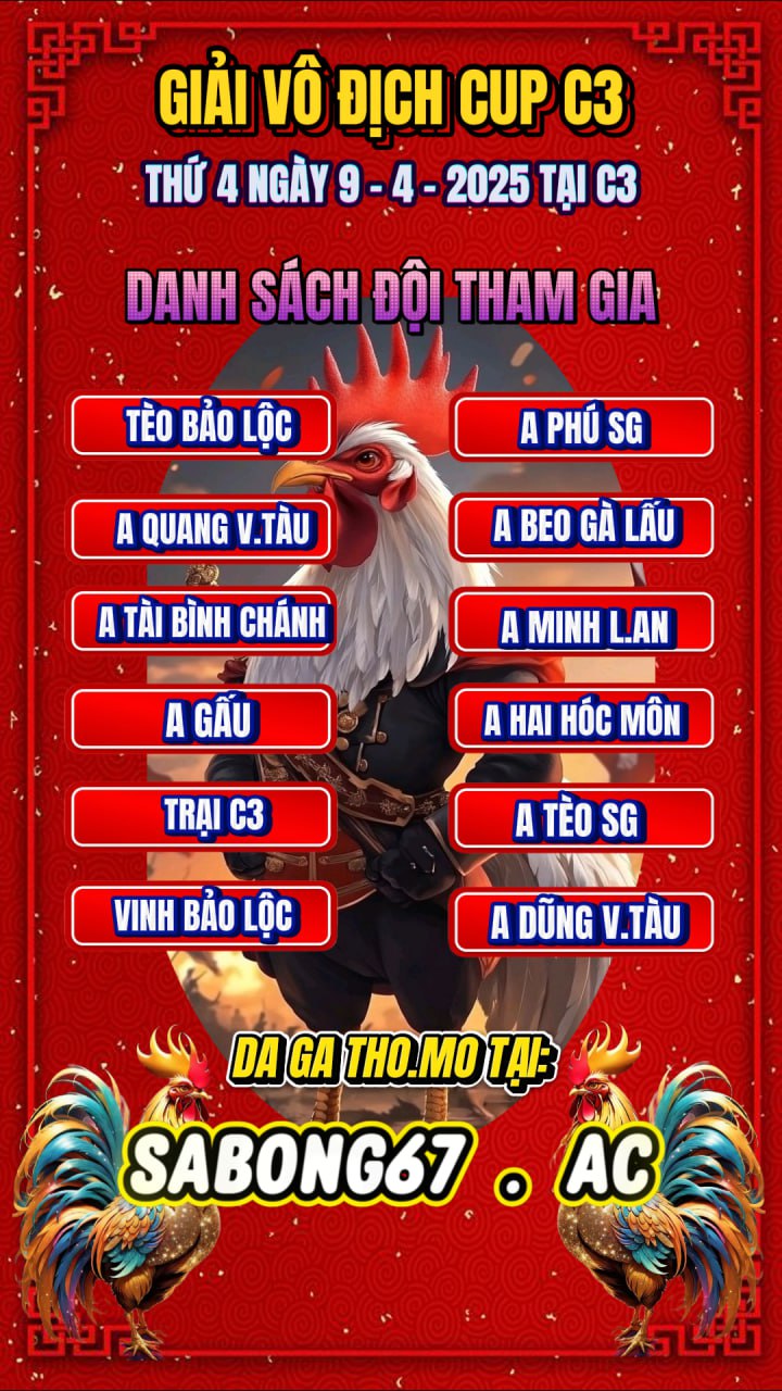 Danh sách đội tham dự giải vô địch cúp CPC3 9/4/2025